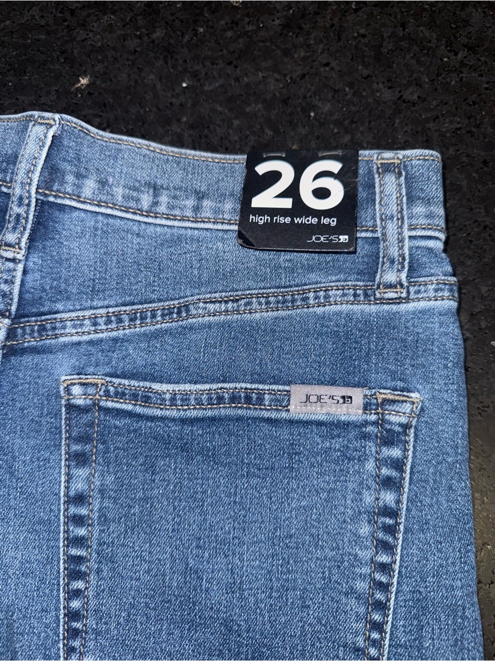 NEW Joe's High Rise Wide-Leg Raw Hem Empower Medium Wash Denim Blue Jeans 26x32 - Picture 6 of 12